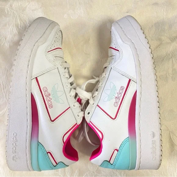 Adidas Womens Forum Bold 'White Clear Aqua Adidas / Sneakers / - Picture 5 of 9